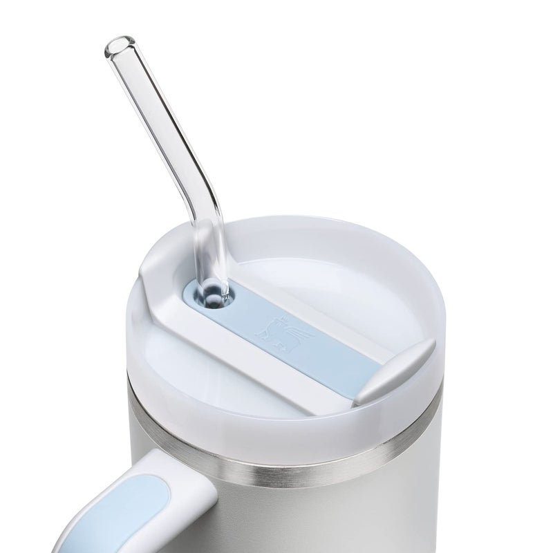 HÃ–LM Halm Glass Straws - 6 Long 12 inch Bent Stanley Cup Replacement Drinking Straws + Plastic-Free Cleaning Brush - Perfect for Bottles & Quencher - Made in Germany - Dishwasher Safe - Eco-Friendly - Image 2